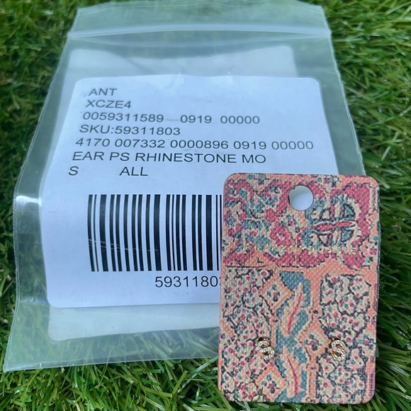 Anthropologie | Rhinestone Monogram Post Earrings | Letter S | NWT - Picture 6 of 7